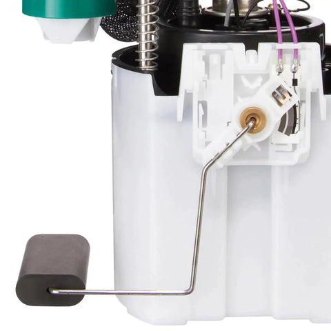 Fuel Pump Module Replacement For 2007 2008 GMC Acadia, 2007 2008 Saturn Outlook, And 2008 Buick Enclave Electric Fuel Pump Module Assembly With OE Fit And Easy Install, side view showing float arm and electrical connectors