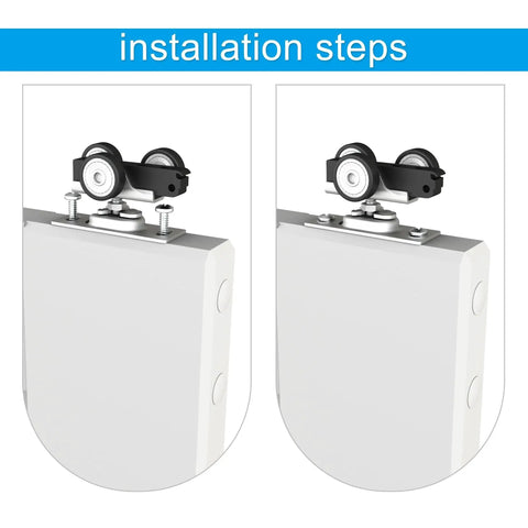 Installation steps of 4 Piece Bypass Door Track Roller Kit For Sliding Wardrobe Closet Doors With Screws Smooth Quiet Operation