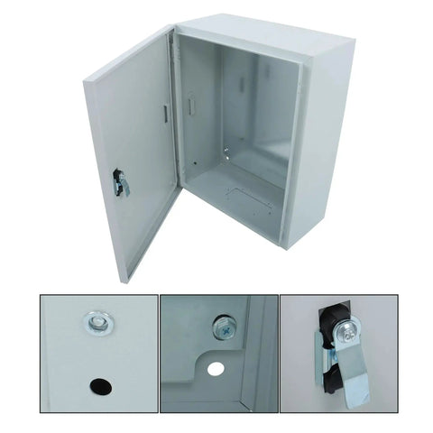 16 By 8 By 20 NEMA 4X Electrical Junction Box Beefy Outdoor Rugged Steel Enclosure With Dual Key Lock Open View