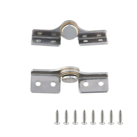 Torque Shaft Hinge Set With Adjustable Damping 2 Pack Small Metal Damper Hinges with included screws shown front view