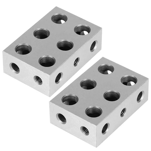 Matched Pair 1 2 3 Machinist Blocks With 11 Holes From TINVHY For Precision Setup In Pro Grade Hardened Tool Steel Ground On All Sides