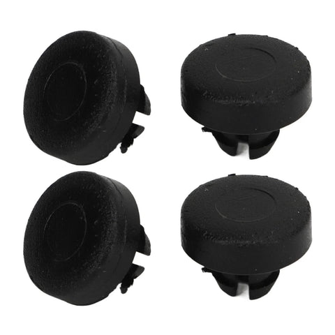 Close-up of Boot Lid Hinge Stops 12832495 Replacement For 9 3 Convertible 2004 Onwards in black ABS, set of four.