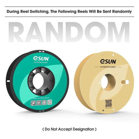 ABS Plus 1.75mm Filament For 3D Printing, two 1kg black and tan spools showing front and side views.