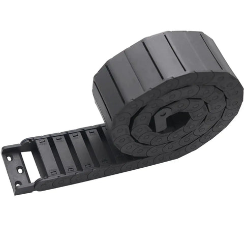 15mm By 50mm Plastic Semi Closed Cable Drag Chain For CNC Machine Tool Wire Carrier 1M Black Easy Install No Fuss Wire Management Solution