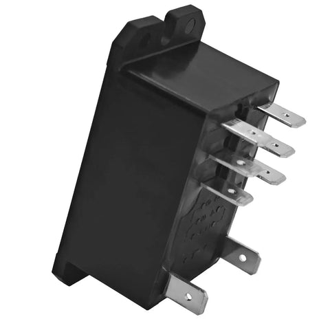 Heavy Duty 12V DC DPDT Power Relay 30A General Purpose Dual Pole Double Throw Coil 12V for automotive electronics, angled view
