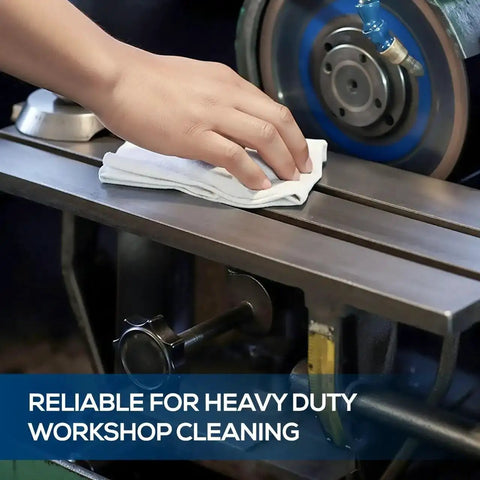 Using Lint Free White Tshirt Rags 100 Percent Cotton Highly Absorbent Die Cut Jersey Wiping Towels 20x20 Inches for workshop cleaning