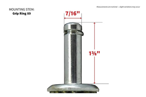 Side view of 7/16-inch stem from 3-Inch Swivel Stem Caster With Non-Marking TPR Rubber Wheel for furniture and equipment