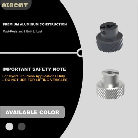 Aluminum Alloy Knob For Hydraulic Bottle Jack Valve Release Screw Compatible With Hydraulic Bottle Jacks And Mandrel Presses Three Eighths Inch Diameter Includes Set Screw And Allen Wrench Gray on display