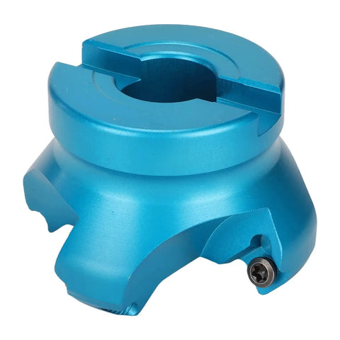 CNC Lathe Face Mill With 4 Flutes High Efficiency Milling Cutter For Aluminum Alloy Lathe Tool Metal Machining Precision Rough Plane Machining Pro Grade, blue metal cutter