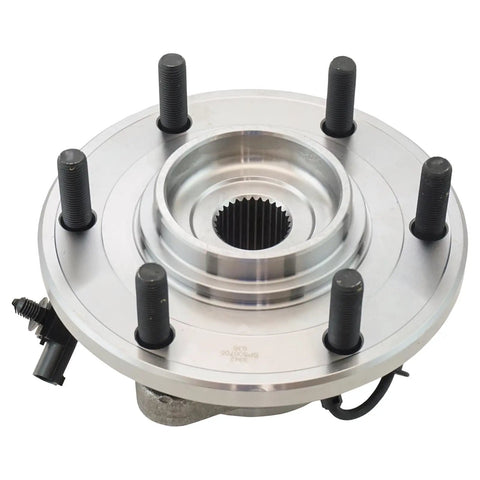 Front view of a Front Wheel Bearing And Hub Assembly For 2012 To 2015 Nissan Armada 4WD And 2012 To 2015 Nissan Titan 4WD DIY Friendly
