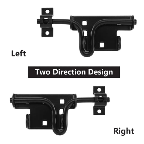 Heavy Duty Slide Bolt Gate Latch With Padlock Hole, showing dual direction design and rugged carbon steel construction.
