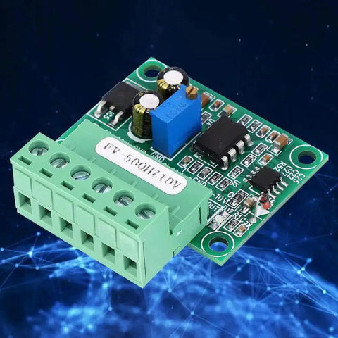0 To 500 Hz To 0 To 10 V Frequency To Analog Converter Module For PLCs And Motion Controllers, green circuit board, digital interface