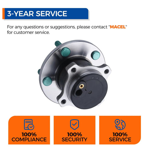 Rear Wheel Hub Bearing Assembly With ABS For Mazda 3 2004 To 2013 Mazda 3 Sport 2009 To 2013 And Mazda 5 2006 To 2017 5 Lug Hub 512347 Replacement Part OEM Grade