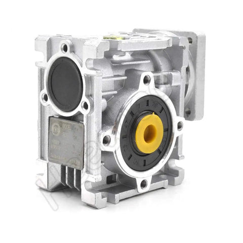 Image of Worm Gearbox NMRV-030 Speed Reducer 80 to 1 Ratio for Stepper Motor and Servo Systems with argentate finish.