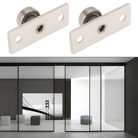 Sliding Door Roller Guide Kit With 17mm Ball Bearing Wheels, Floor Guide And Pulley for smooth barn door operation