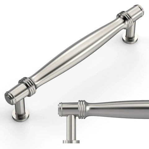 10 Pack Brushed Satin Nickel Cabinet Pulls With 5 Inch Hole Centers For Cabinets Cupboards And Drawers Durable Kitchen Hardware Easy To Install
