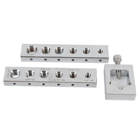 Achieve precise bolt drilling and secure safety wire installations with this carbon steel drill jig set for M6 to M12 bolts.
