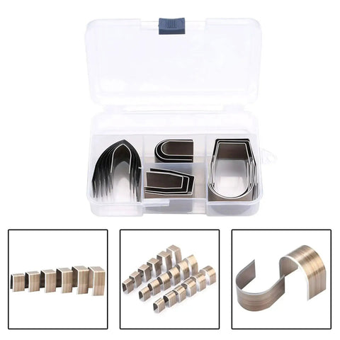 18 Piece Leather Craft Embossing Punch Set Kit With Pro Grade Alloy Steel Tools For DIY Leather Projects in storage case.
