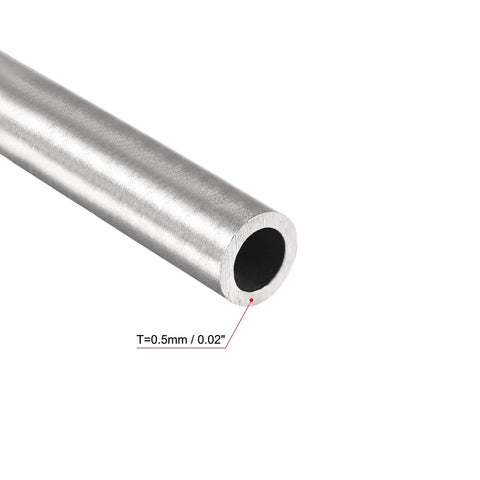 uxcell 304 stainless steel round tube, 3mm OD, 0.5mm wall, 300mm length, 4 pcs