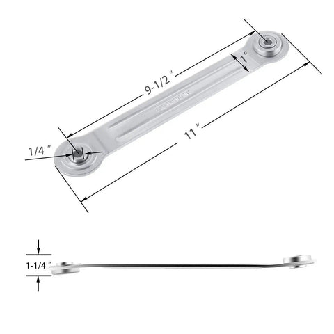 Glider Bracket Hardware With Nine And A Half Inches Center Distance And One Quarter Inch Bolt Holes Total Length Eleven Inches Galvanized
