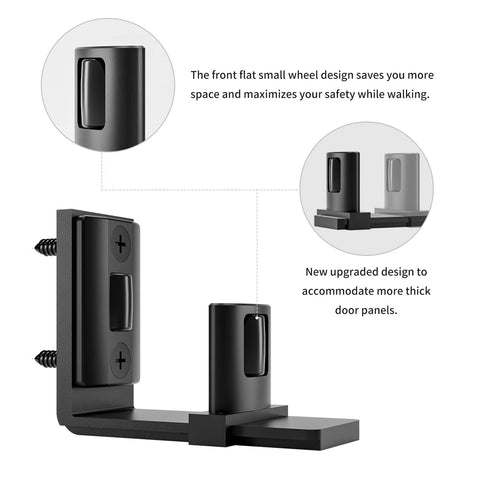 Sliding Barn Door Floor Guide Adjustable Bottom With Double Nylon Rollers Wall Mounted Heavy Duty Steel Frame Fits 1 To 2 Inch Doors