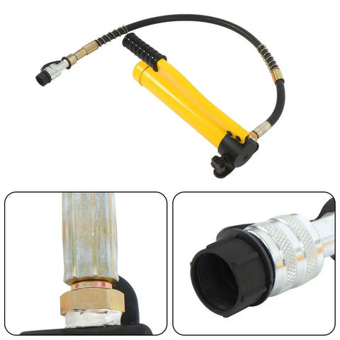 15 Ton Hydraulic Knockout Punch Kit with conduit cutter and hoses, includes dies for metal electrical panels, ideal for electricians.