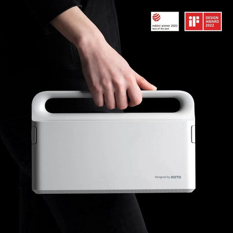 Person holding a compact portable case of 18 Piece Electric Screwdriver Tool Kit With LED Light 3 Torque Settings 10 Bits