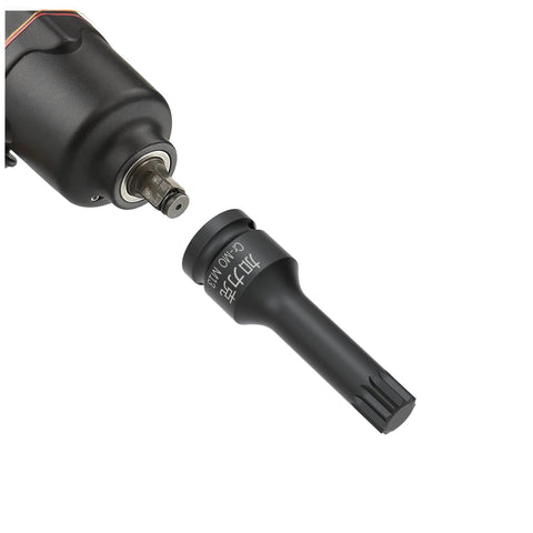 Half Inch Drive XZN Triple Square Spline Socket Bit for Impact Wrenches, M13 Metric, near an impact wrench.