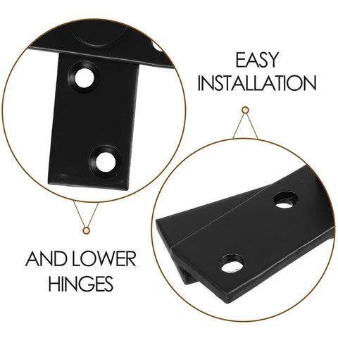 Close-up of Invisible 360 Degree Hidden Door Pivot Hinge For Wooden Doors And Cabinets, black stainless steel detail