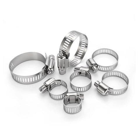 30 Pack 304 Stainless Steel Hose Clamp Set 3/8 To 5/8 Inch (10-16mm) Adjustable Worm Gear Fuel Line Clamps For Plumbing Automotive