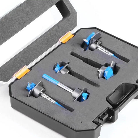 Carbide Hinge Boring Bit Set For Accurate Drilling In Laminate Plywood Hardwoods And Softwoods With Multi Drill Compatibility