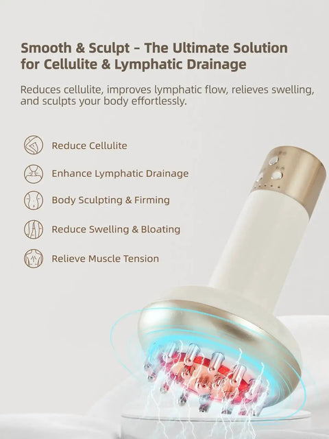 Home Spa Lymphatic Drainage Massager With Microcurrent Light Heat And Vibration For Legs Arms And Belly Anti Cellulite Tool