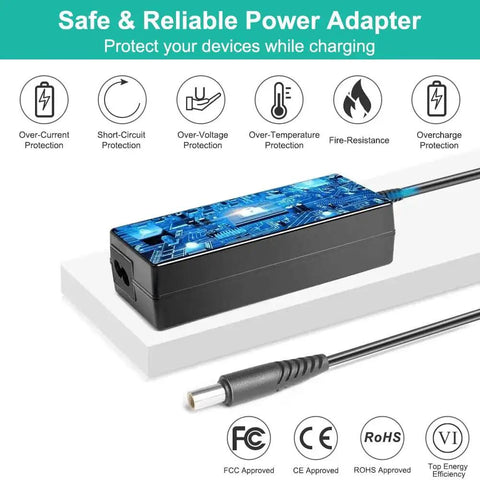24V CPAP power adapter for ResMed AirSense 10, black rectangular brick with blue circuit pattern and attached DC power cord