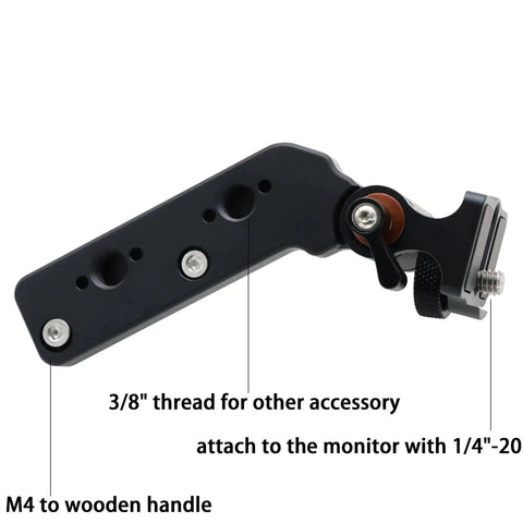 Monitor Bracket Mount For SmallHD Vaxis Onboard Monitor And Tilta Nucleus M Focus Motor Hand Unit with M4 and 1/4"-20 threads.