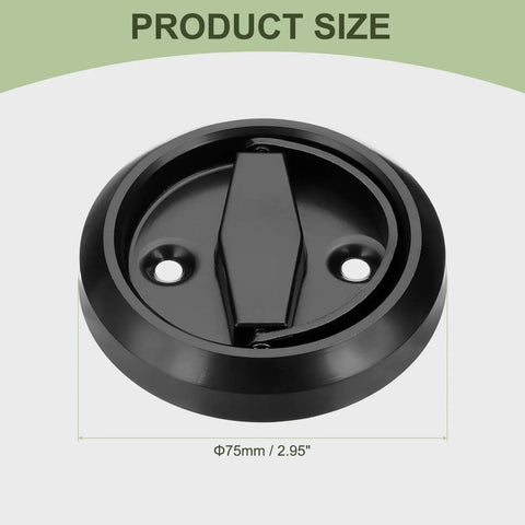 Round Recessed Door Pull Handle 3 Inch Stainless Steel Concealed Brushed Cabinet Hidden Knob for Modern Doors Black Finish