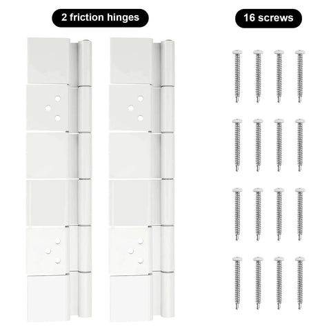 RV Door Hinge Replacement 198295 Hinge Assembly White Two Pack for Entry Door Upgrade with 16 screws included