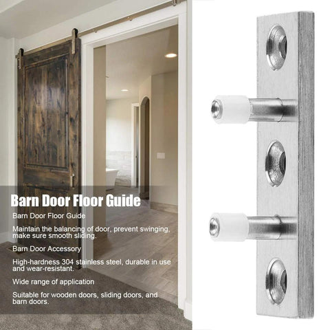 Stainless Steel Floor Guide Roller for Sliding Barn Doors, Heavy Duty Hardware, Double Wheel Design, 304 Stainless, 2.6x0.8 Inch