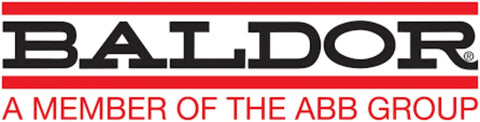 Baldor logo, a member of the ABB Group, known for electric motors and industrial products