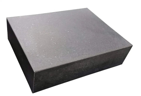 Granite Surface Plate 12x9x3 Inches No Ledge For Precision Inspection And Pro Grade Shop Setup, Tool Room Grade B, shown from angle.