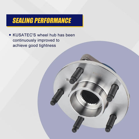 Front/Rear Sealed Wheel Hub and Bearing Assembly 513121, 2pc Set, 5-lug, highlighting sealing performance