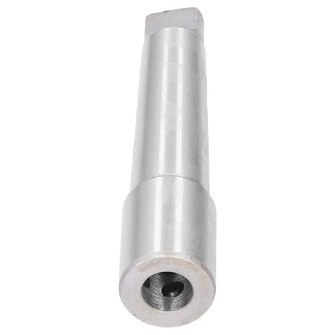 Side view of a silver metal Morse taper drill adapter sleeve MT4‑19.05 mm bore