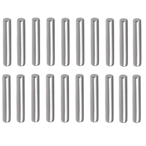 Universal 2X10mm Dowel Pin Wheel Hex Pins For RC Cars 60Piece Set displayed in rows, made of 304 stainless steel for HSP Redcat models