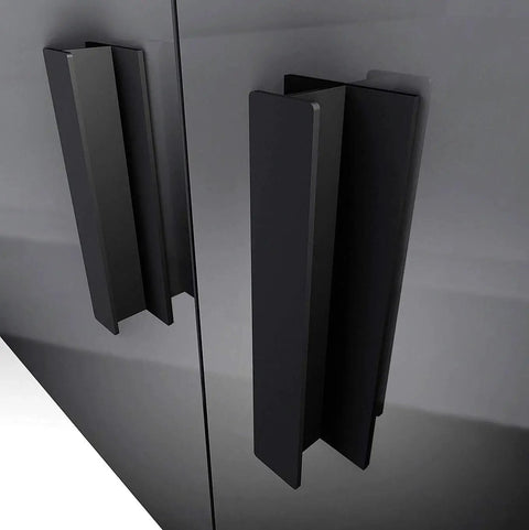 Self Adhesive Edge Finger Pull Door Handle 2 Pack Peel And Stick No Drill Installation on glass cabinet