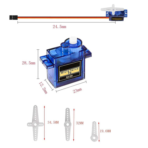 Dimensions of Two Pack SG90 9g Micro Servo Motors For RC Helicopters Planes Boats And Robots Ideal For Arduino And Raspberry Pi DIY