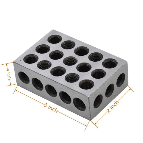 Pro Grade High Precision 1 X 2 X 3 Inch Parallel Block Set With 23 Holes For Milling Machines Built From Hardened Tool Steel