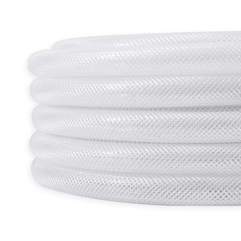 DAVCO 1 in ID clear braided vinyl tubing, 25 ft, reinforced high-pressure, BPA-free