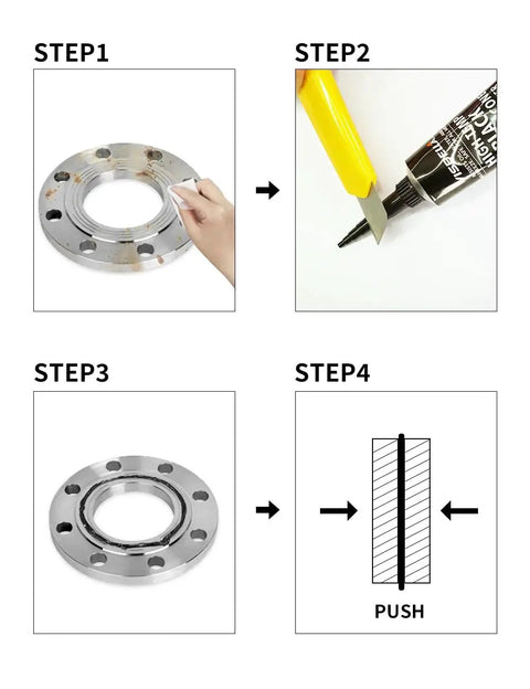 Application steps for High Temperature RTV Silicone Gasket Maker For Cars, Trucks, And Hot Rods, Oil And Water Resistant Sealant
