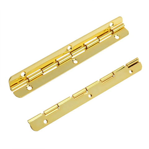 Four Pack 100mm Long Gold Rounded Corner Piano Hinges For Wooden Boxes Cabinets And Jewelry Boxes With Gold Screws 180 Degree Micro Hinges That Are Built Tough Rust Resistant For Craft Chests Keepsake Boxes