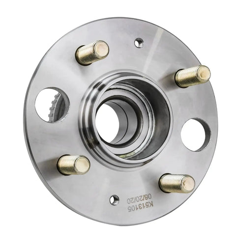 Close-up of Two Piece Rear Wheel Bearing And Hubs Assembly With ABS Ring And 4 Lug For Honda Civic 1992 1995 1999 2000 Civic Del Sol 1995 1997 Acura Integra 1990 2001 4 Wheel ABS