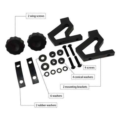 High Lift Jack Hood Mounting Bracket Kit For Jeep Wrangler JK 2007 To 2018 with mounting brackets and hardware